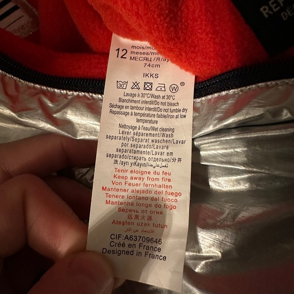 NWT IKKS BABY Metallic Silver Water Repellent Warm Jacket - Picture 7 of 7